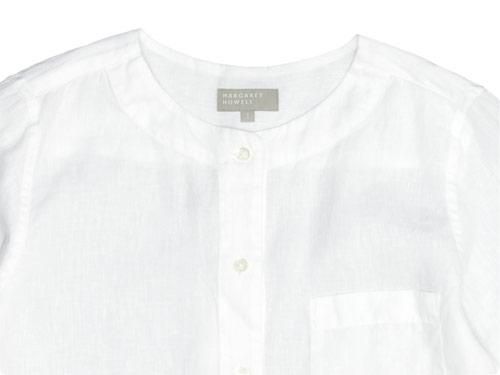 MARGARET HOWELL SHIRTING LINEN II NO COLLAR SHIRTS 030WHITE ̥ǥ