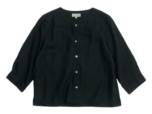 MARGARET HOWELL SHIRTING LINEN II NO COLLAR SHIRTS 010BLACK 〔レディース〕