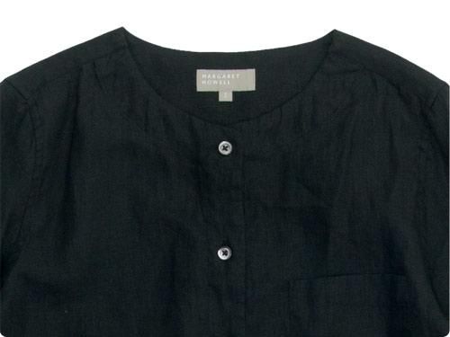 MARGARET HOWELL SHIRTING LINEN II NO COLLAR SHIRTS 010BLACK ̥ǥ