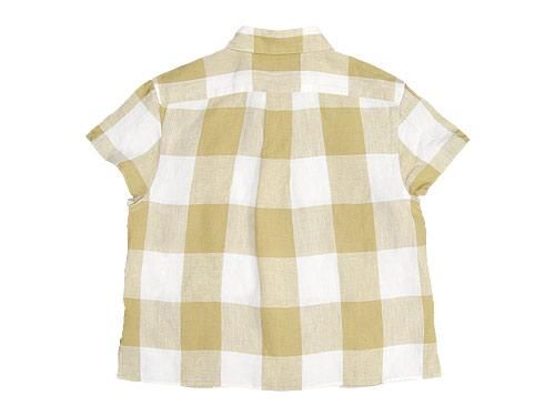MARGARET HOWELL LARGE CHECK LINEN S/S SHIRTS 060MUSTARD ̥ǥ