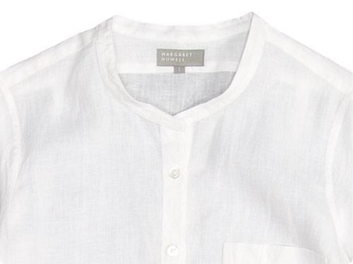 MARGARET HOWELL SOFT LINEN NO COLLAR SHIRTS 030WHITE̥ǥ