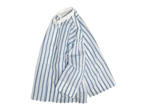 MARGARET HOWELL SILK COTTON BOLD STRIPE P/O SHIRTS 117BLUE STRIPE̥ǥ