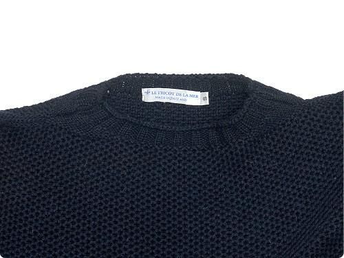LE TRICOT DE LA MER GUERNSEY HONEY COMB SWEATER FRENCH NAVY