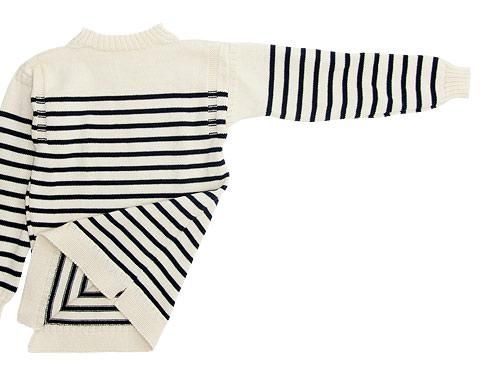 Guernsey Woollens Traditional guernsey stripe ARAN x NAVY