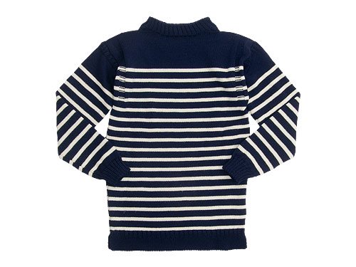 Guernsey Woollens Traditional guernsey stripe NAVY x ARAN Guernsey