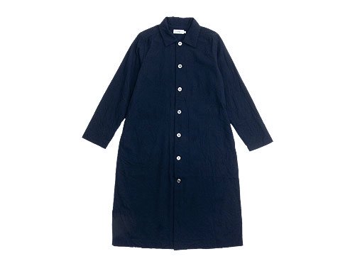 RINEN 2/80ウール平織 レギュラーカラーワンピース 05NAVY