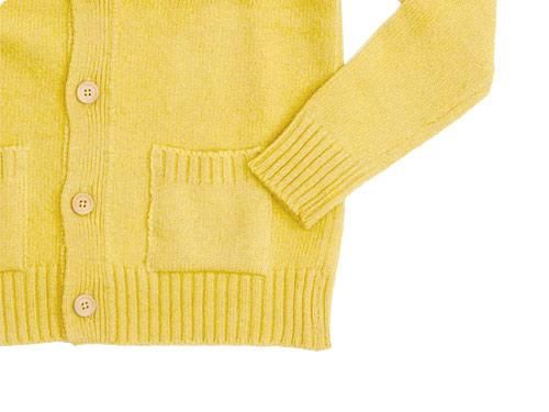 Charpentier de Vaisseau Shetland Crew Cardigan YELLOW