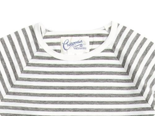 Charpentier de Vaisseau Middle Stripe Long Sleeve Tee GRAY x WHITE