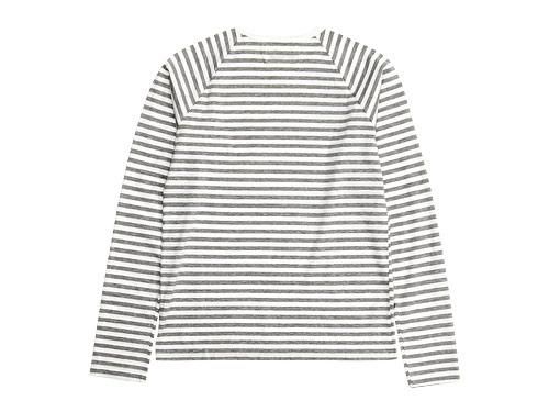 Charpentier de Vaisseau Middle Stripe Long Sleeve Tee GRAY x WHITE