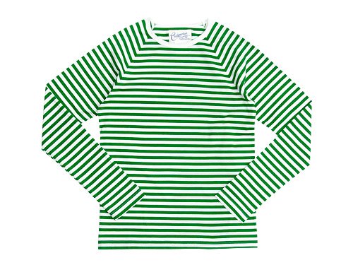 Charpentier de Vaisseau Middle Stripe Long Sleeve Tee GREEN x WHITE
