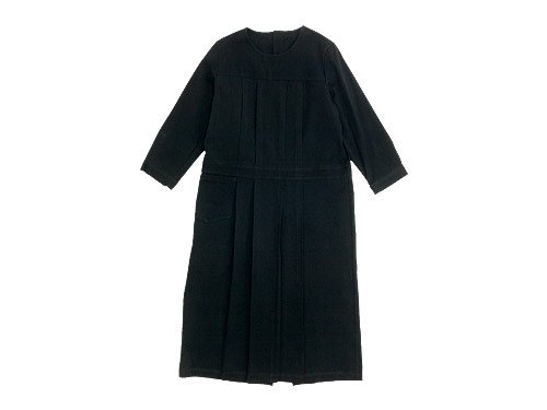 Atelier d'antan Cocteauʥȡ tuck apron dress BLACK
