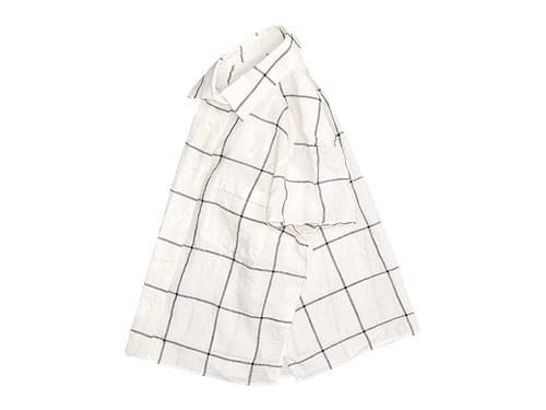 MARGARET HOWELL LARGE WINDOWPEN LINEN S/S SHIRTS 030WHITE ̥ǥ