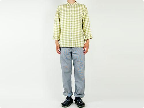 MHL. YARN DYE DRY COTTON PANTS 122NAVY̥󥺡