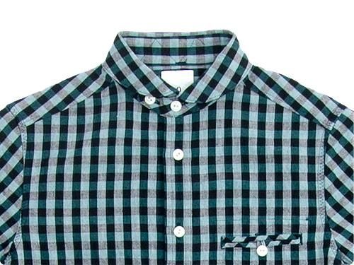 maillot sunset big gingham round work shirts BIG BLUE x GREEN
