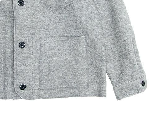 maillot melton work cardigan LIGHT GRAY
