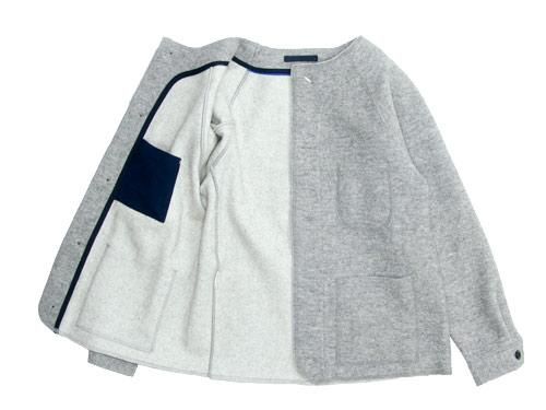 maillot melton work cardigan LIGHT GRAY