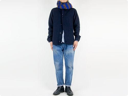maillot melton work cardigan NAVY