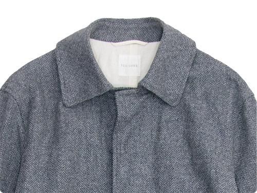 TOUJOURS Over Size Soutien Collar Coat HERRINGBONE KM23SC01