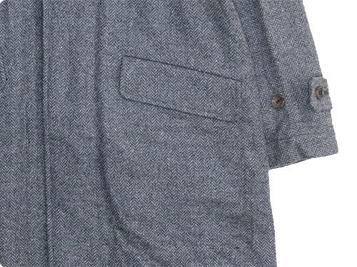 TOUJOURS Over Size Soutien Collar Coat HERRINGBONE KM23SC01