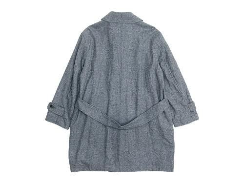 TOUJOURS Over Size Soutien Collar Coat HERRINGBONE KM23SC01