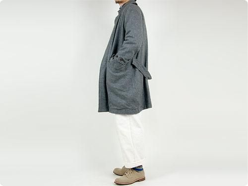 TOUJOURS Over Size Soutien Collar Coat HERRINGBONE KM23SC01
