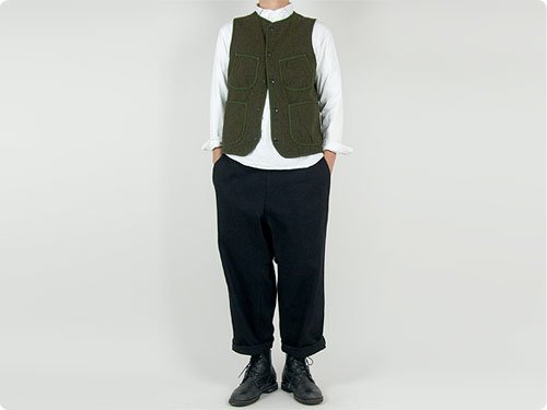 ENDS and MEANS Aldous Wool Vest OLIVE ENDS and MEANS通販・取扱い rusk（ラスク）