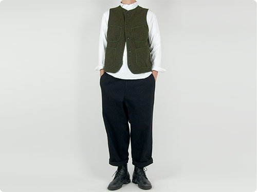ENDS and MEANS Aldous Wool Vest OLIVE