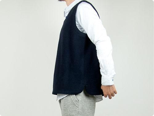  maillot wool melton vest NAVY
