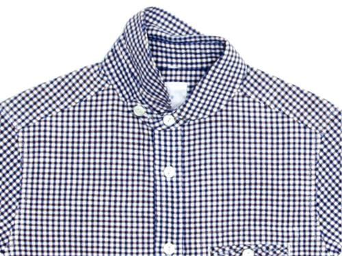 maillot sunset gingham round work shirts BROWN x BLUE