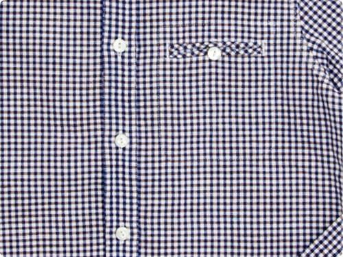 maillot sunset gingham round work shirts BROWN x BLUE