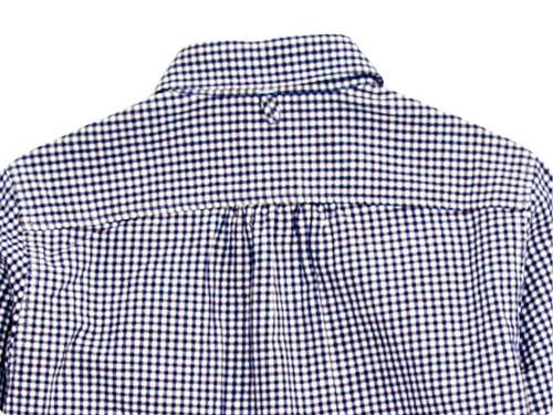 maillot sunset gingham round work shirts BROWN x BLUE