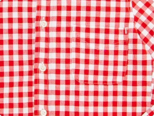 maillot sunset big gingham B.D. shirts BIG RED x WHITE
