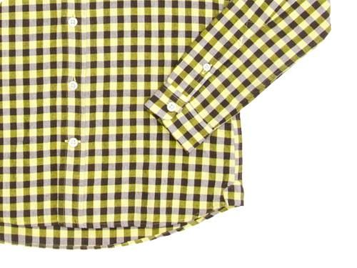 maillot sunset big gingham B.D. shirts BIG BROWN x YELLOW