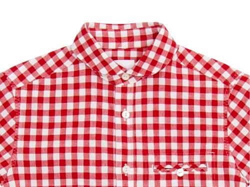 maillot sunset big gingham round work shirts BIG RED x WHITE