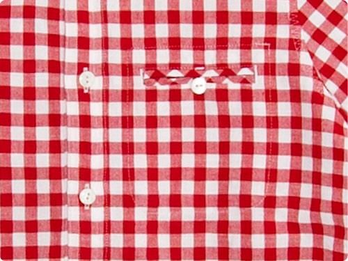 maillot sunset big gingham round work shirts BIG RED x WHITE