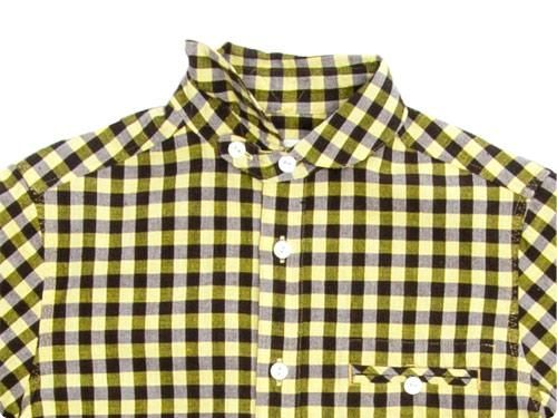 maillot sunset big gingham round work shirts BIG BROWN x YELLOW