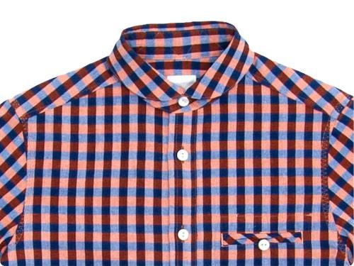 maillot sunset big gingham round work shirts BIG BLUE x ORANGE