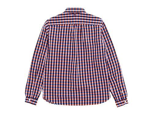 maillot sunset big gingham round work shirts BIG BLUE x ORANGE