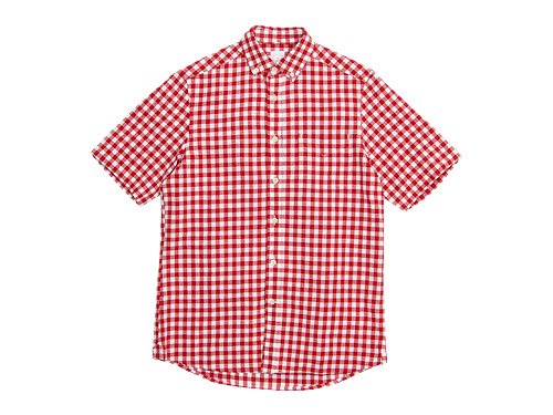 maillot sunset big gingham B.D. S/S shirts BIG RED x WHITE