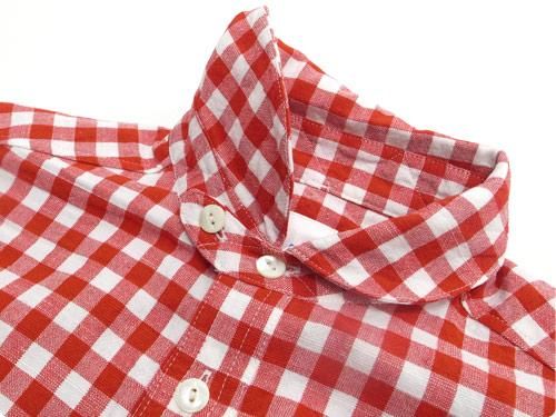 maillot sunset big gingham round work S/S shirts BIG RED x WHITE