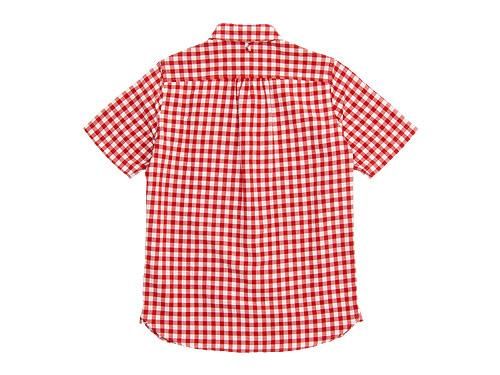 maillot sunset big gingham round work S/S shirts BIG RED x WHITE
