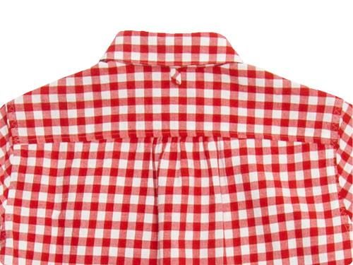 maillot sunset big gingham round work S/S shirts BIG RED x WHITE