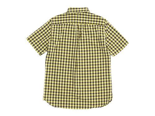 maillot sunset big gingham round work S/S shirts BIG BROWN x YELLOW