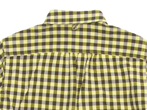 maillot sunset big gingham round work S/S shirts BIG BROWN x YELLOW