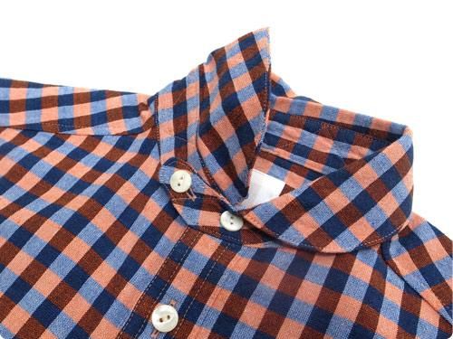 maillot sunset big gingham round work S/S shirts BIG BLUE x ORANGE