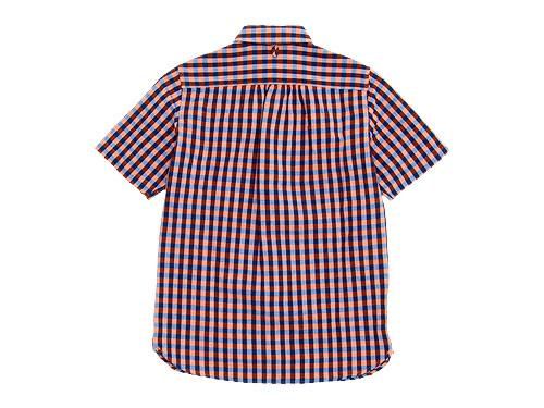 maillot sunset big gingham round work S/S shirts BIG BLUE x ORANGE