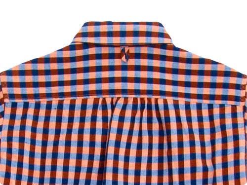 maillot sunset big gingham round work S/S shirts BIG BLUE x ORANGE
