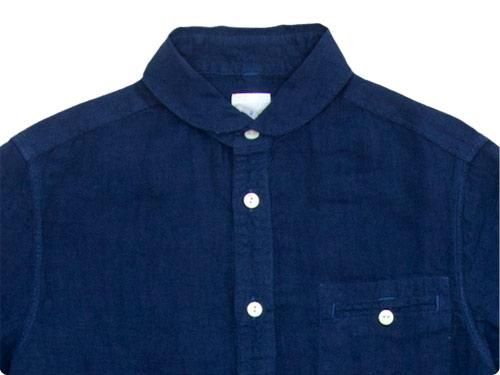 maillot sunset linen round work shirts NAVY
