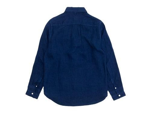 maillot sunset linen round work shirts NAVY