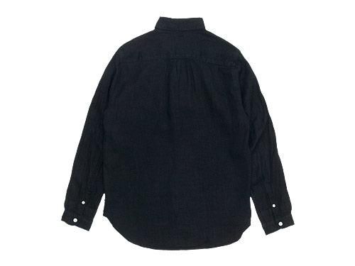 maillot sunset linen round work shirts BLACK